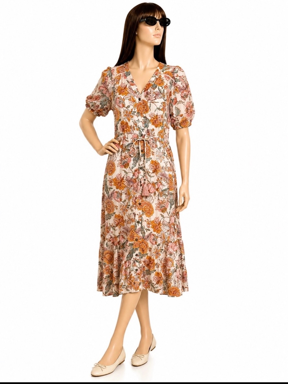 Knox Rose Blush Floral Maxi Dress Cottagecore Boho Prairie Grunge Fairy Size M